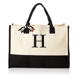 パーソナライズされたイニシャル キャンバス トート バッグ