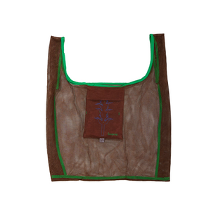 플랜트 프린트 메쉬 접이식 비치 토트