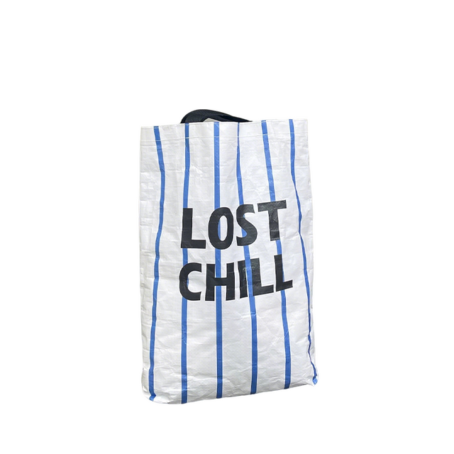 Tote tejido de PP a rayas con capacidad de 16 pulgadas