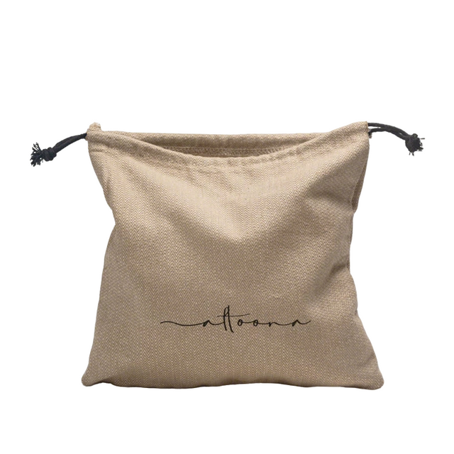Tote de almacenamiento con cord&oacute;n y arpillera en forma de espiga