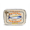 Bolsa de cosm&eacute;ticos de estilo japon&eacute;s creativo con lata de sardina bordada