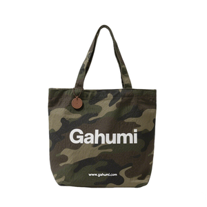 Bolso tote de lona de camuflaje informal con logotipo de la marca
