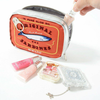Bolsa de cosm&eacute;ticos de estilo japon&eacute;s creativo con lata de sardina bordada