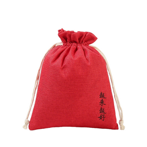 Bolsa de joyer&iacute;a con cord&oacute;n de lino y algod&oacute;n personalizada