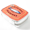 Bolsa de cosm&eacute;ticos de estilo japon&eacute;s creativo con lata de sardina bordada
