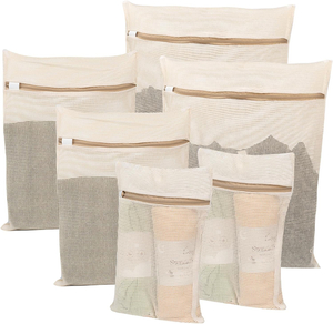 丈夫なジッパー付きコットンメッシュランドリーバッグ