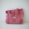 Denim-Tasche aus gewaschenem Canvas in Rosa, Blau und Grau